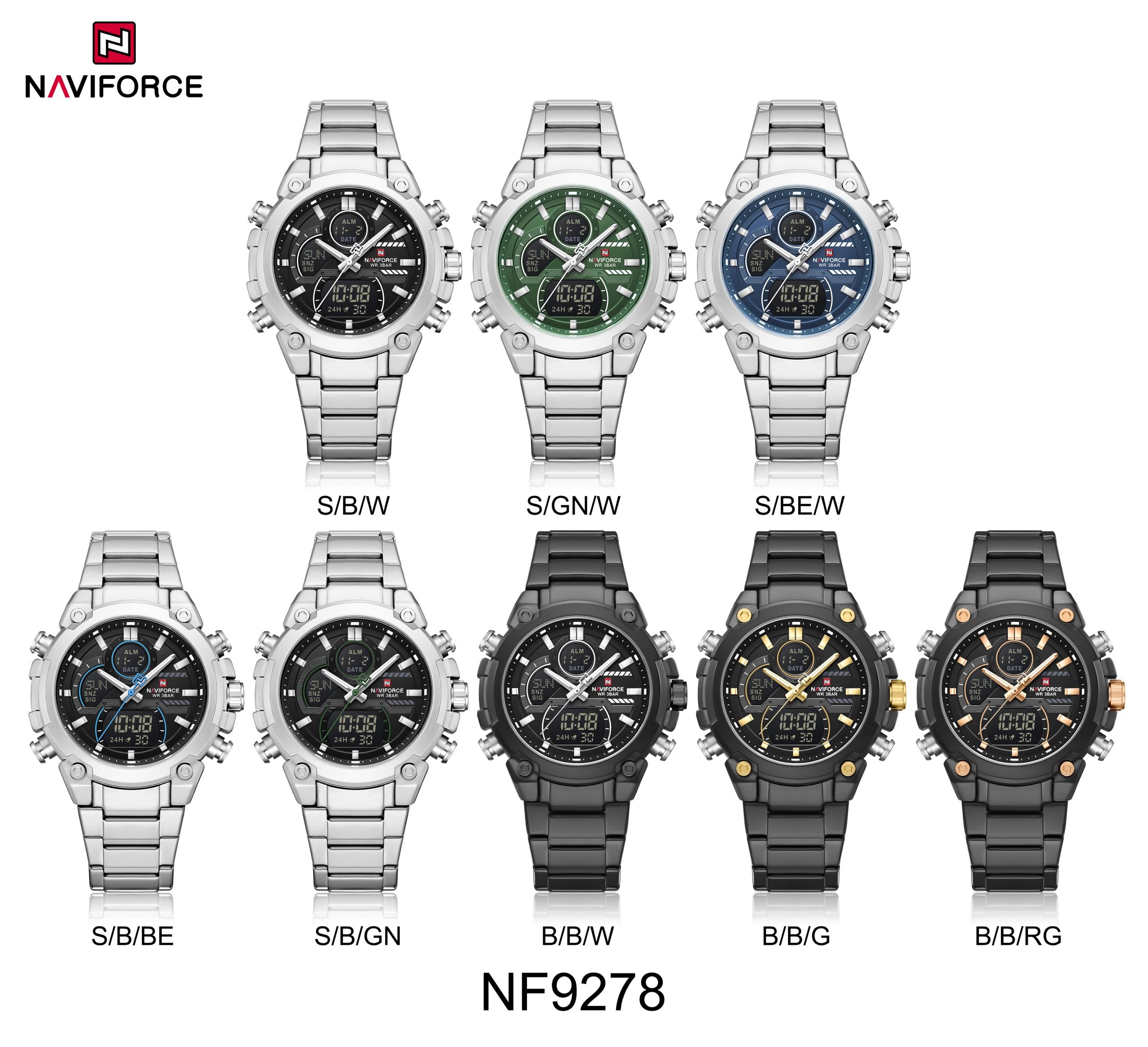 Naviforce 9278 Black Men's Watch - Image 5
